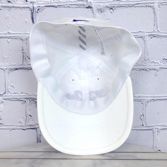 Nike Just Do It Purple Embroidered Logo Kids White Fitted Hat Size 4-6x - Picture 7 of 9